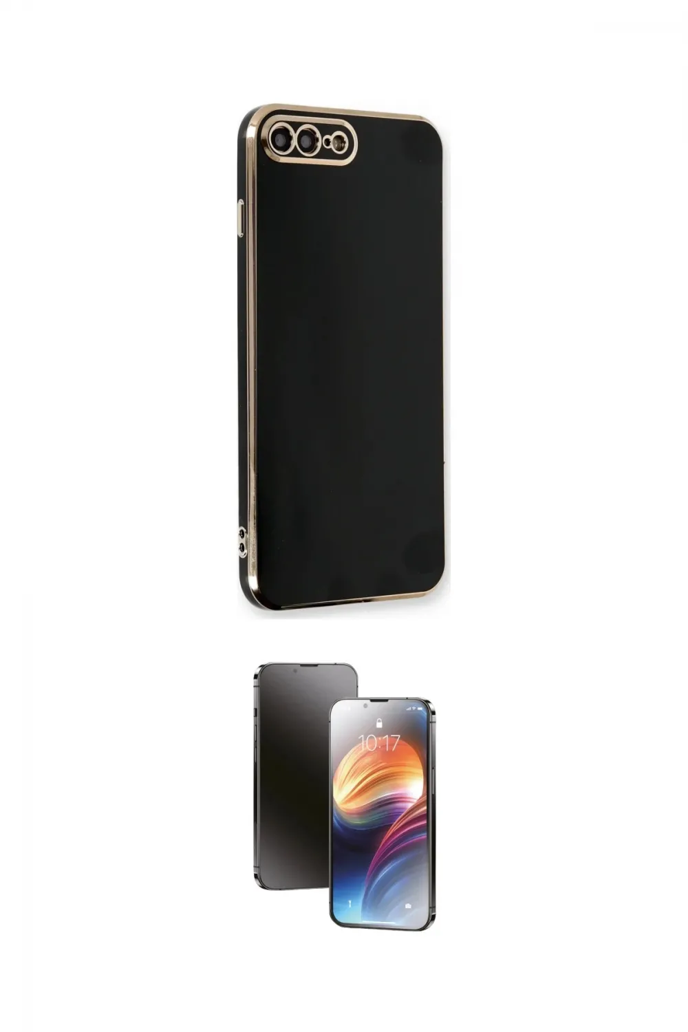 ieg™ iPhone 7 Plus Kılıf Yankı Serisi - Siyah 3D Antistatik Mat Seramik Nano Ekran Koruyucu