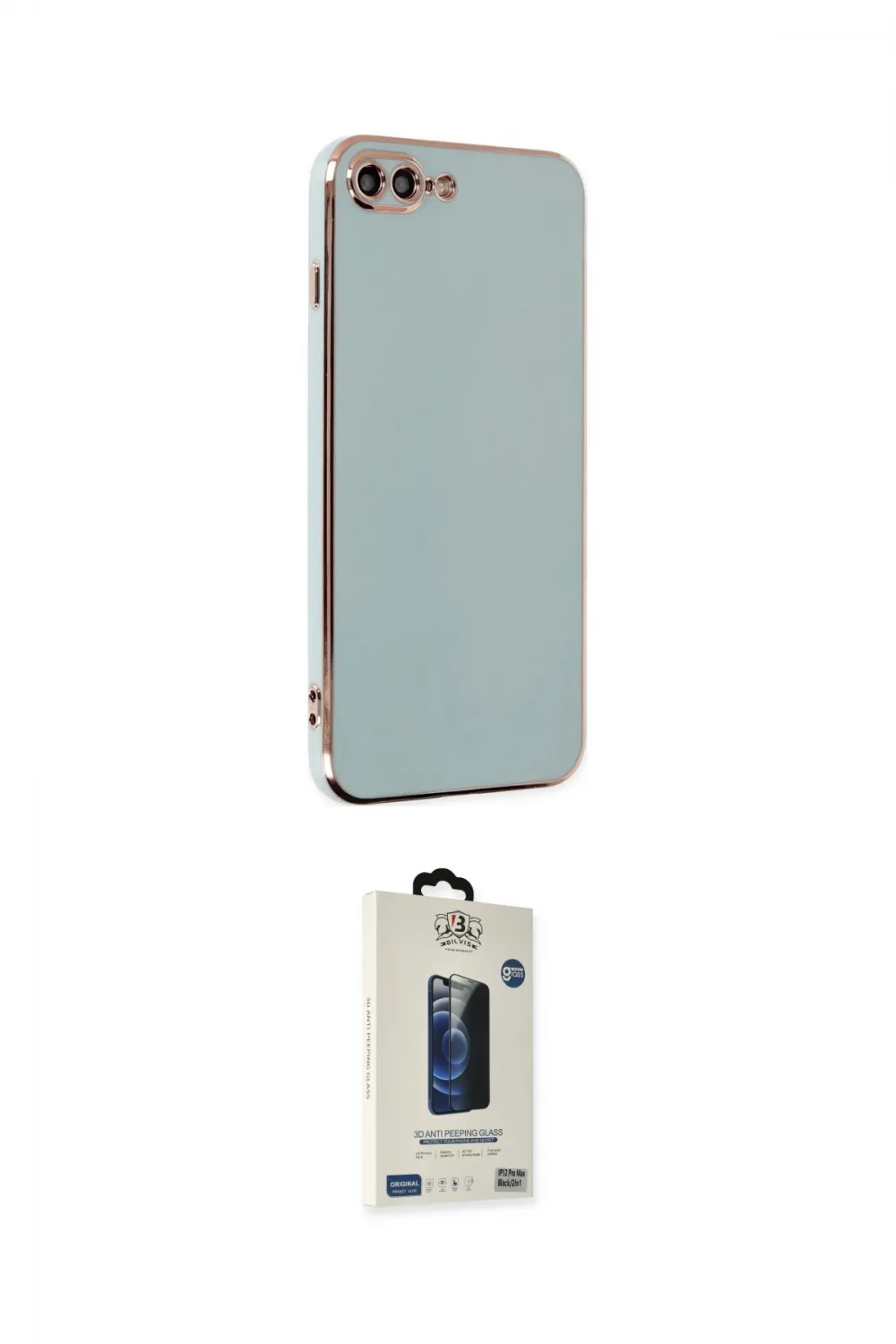 ieg™ iPhone 7 Plus Kılıf Yankı Serisi - Siyah Bilvis Hayalet Cam Ekran Koruyucu
