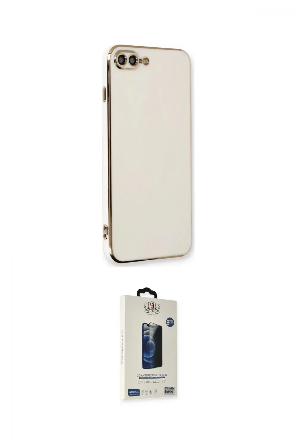 ieg™ iPhone 7 Plus Kılıf Yankı Serisi - Siyah Bilvis Hayalet Cam Ekran Koruyucu