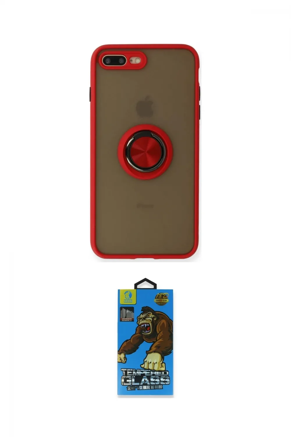 ieg™ iPhone 7 Plus Kılıf Yörünge Çizgi - Beyaz 18D Cam Ekran Koruyucu