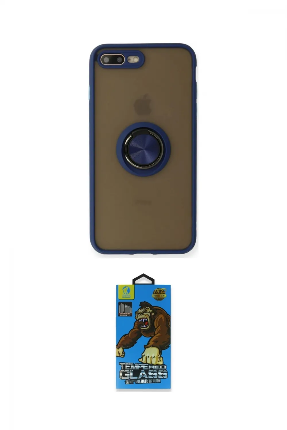ieg™ iPhone 7 Plus Kılıf Yörünge Çizgi - Beyaz 18D Cam Ekran Koruyucu