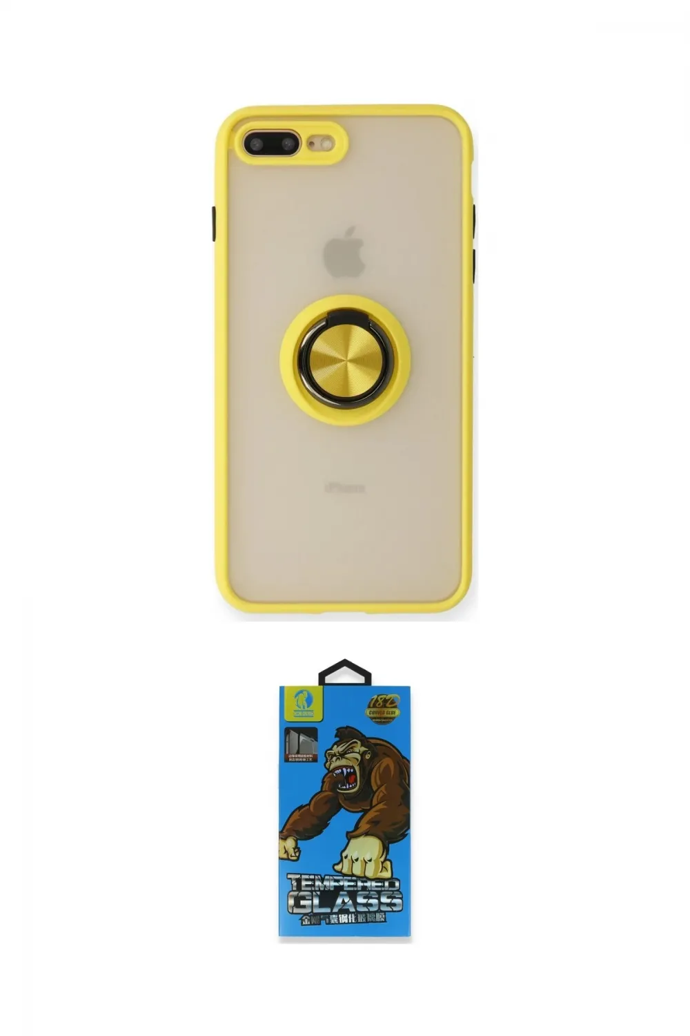 ieg™ iPhone 7 Plus Kılıf Yörünge Çizgi - Beyaz 18D Cam Ekran Koruyucu
