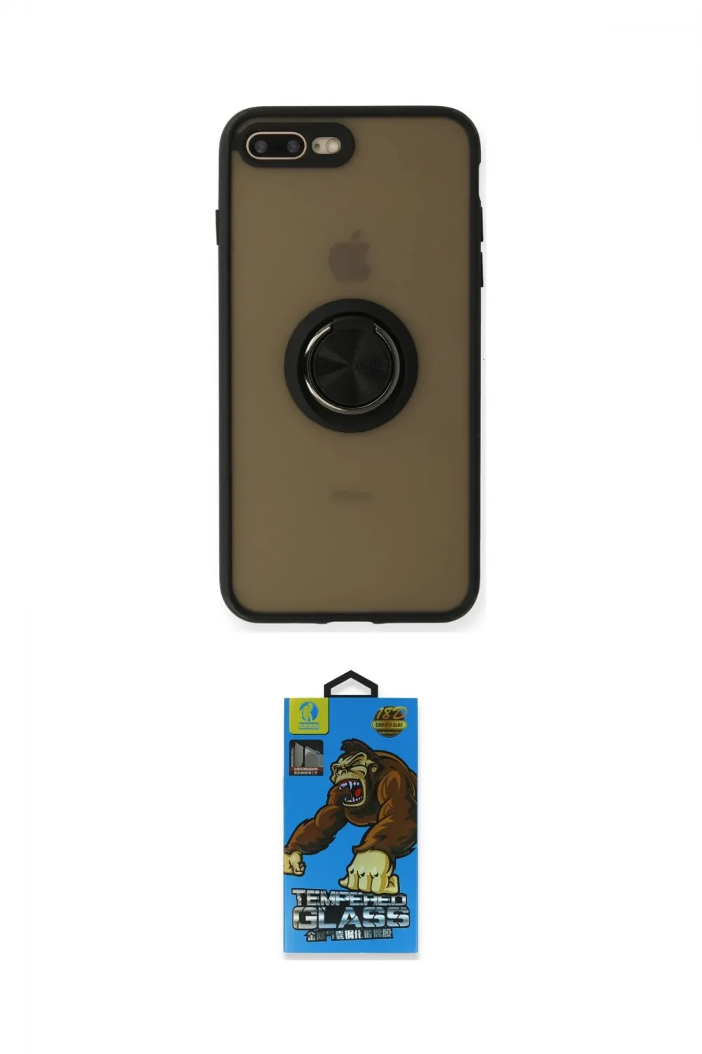 ieg™ iPhone 7 Plus Kılıf Yörünge Çizgi - Beyaz 18D Cam Ekran Koruyucu