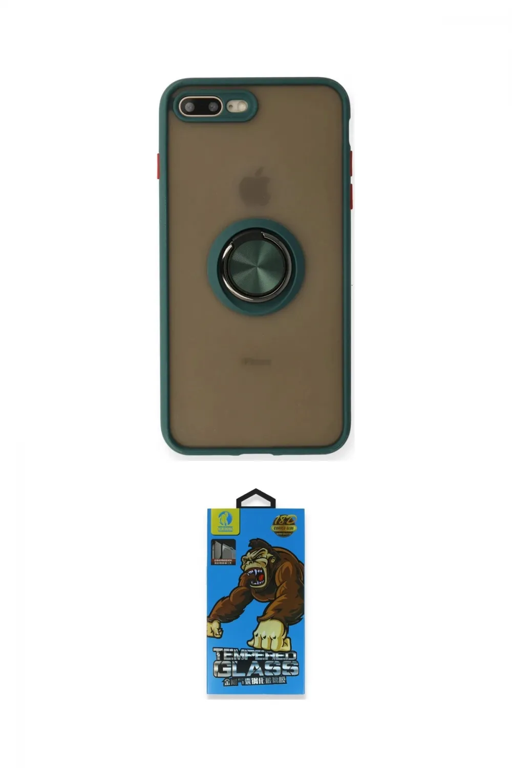 ieg™ iPhone 7 Plus Kılıf Yörünge Çizgi - Beyaz 18D Cam Ekran Koruyucu