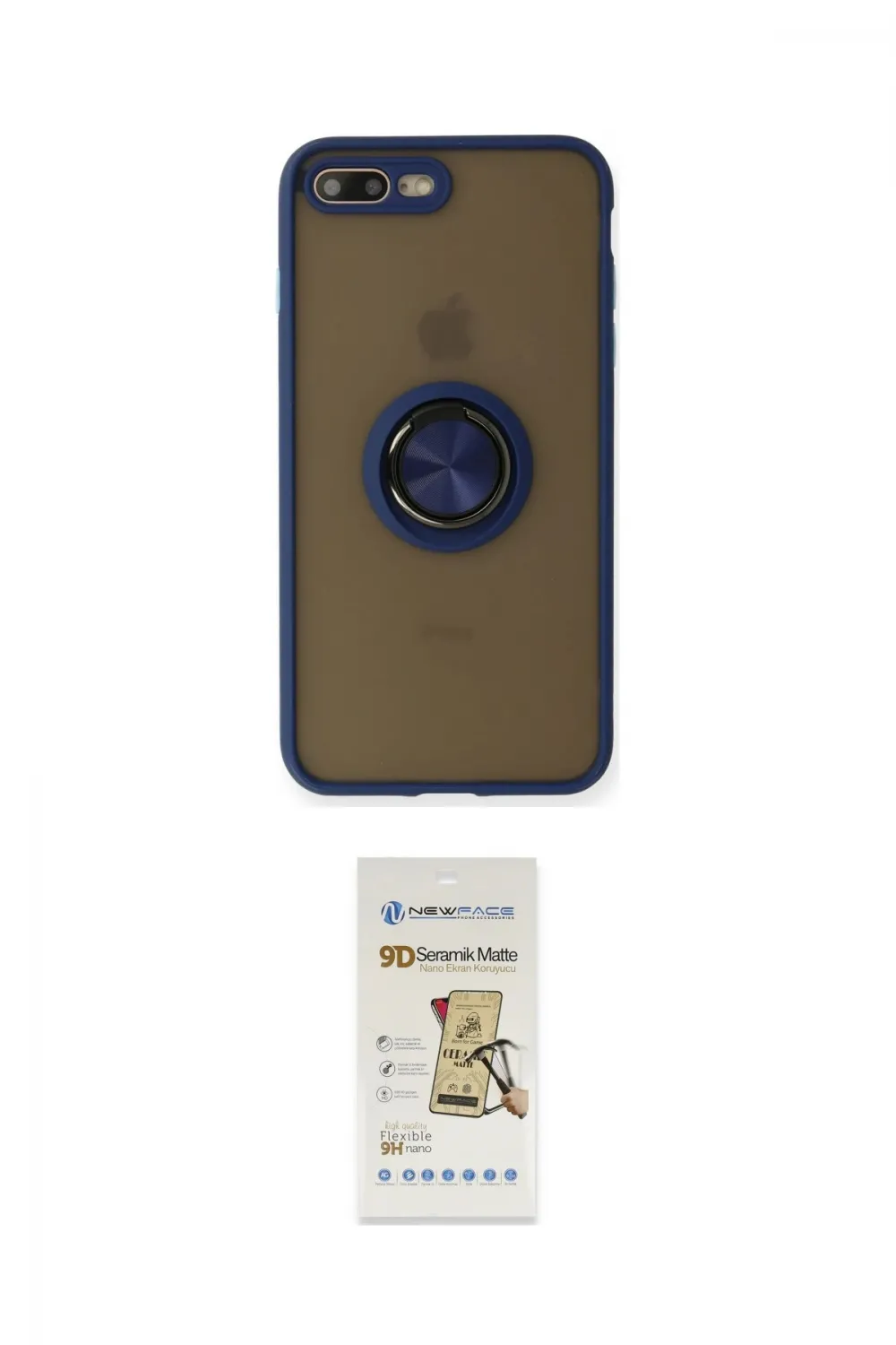 ieg™ iPhone 7 Plus Kılıf Yörünge Çizgi - Beyaz Mat Seramik Nano Ekran Koruyucu