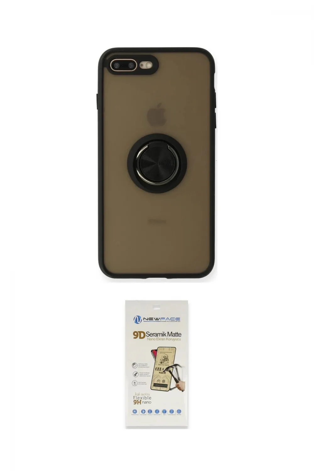 ieg™ iPhone 7 Plus Kılıf Yörünge Çizgi - Beyaz Mat Seramik Nano Ekran Koruyucu