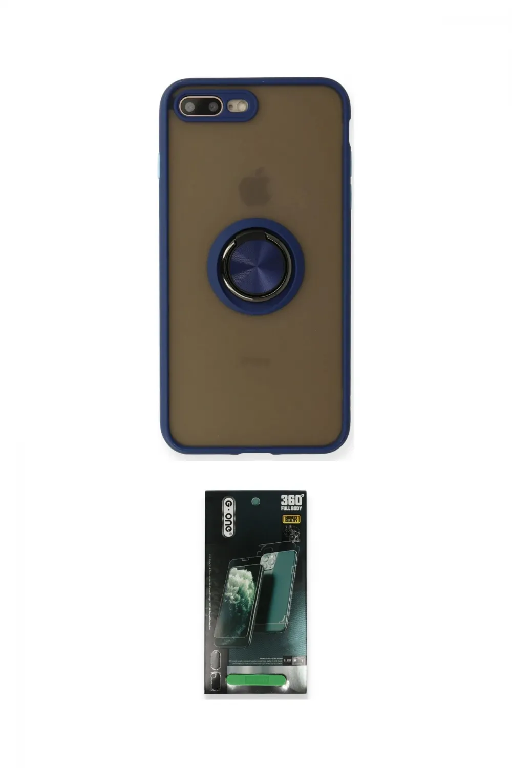 ieg™ iPhone 7 Plus Kılıf Yörünge Çizgi - Şeffaf 360 Full Body Arka Koruyucu