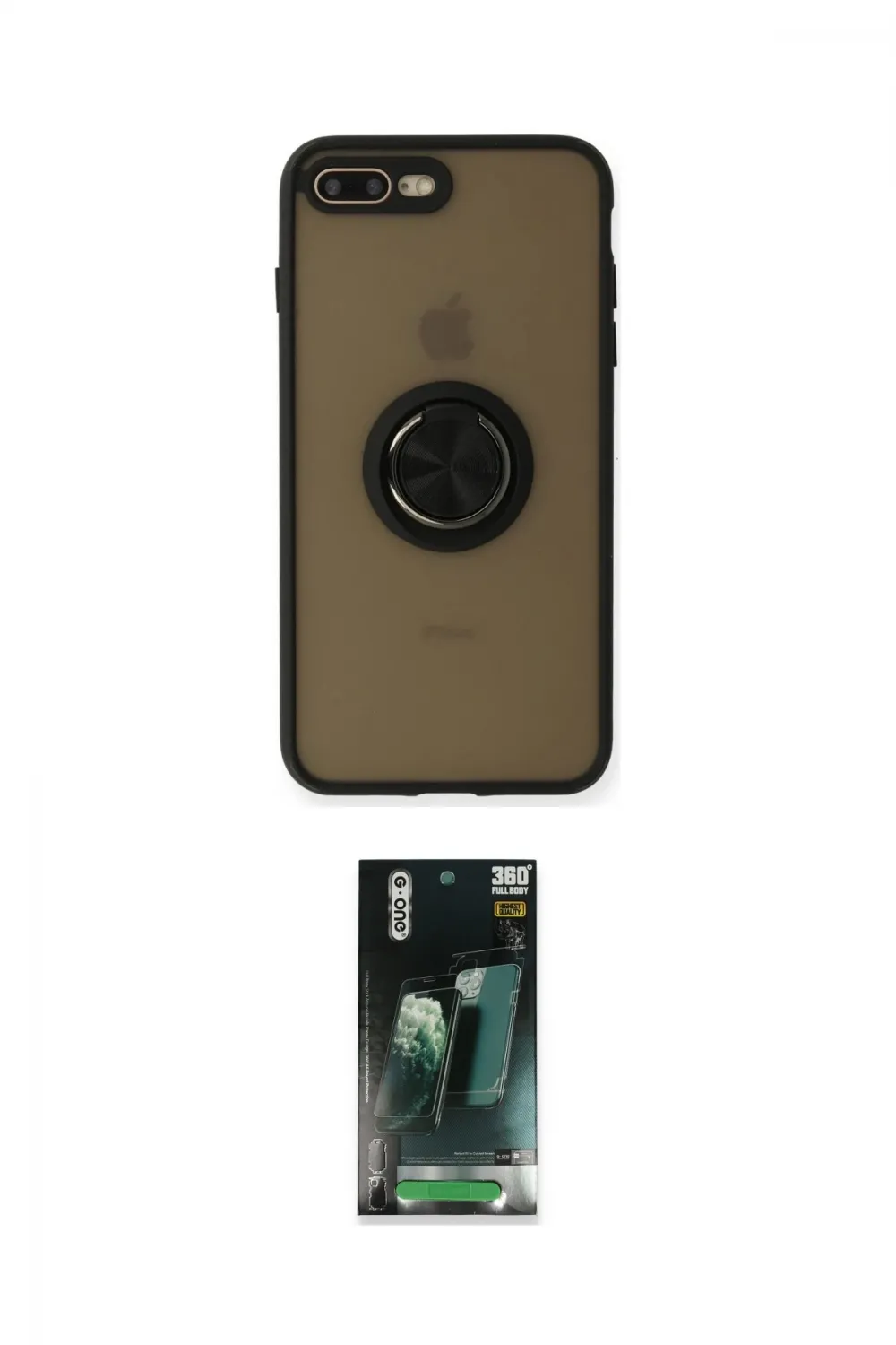 ieg™ iPhone 7 Plus Kılıf Yörünge Çizgi - Şeffaf 360 Full Body Arka Koruyucu