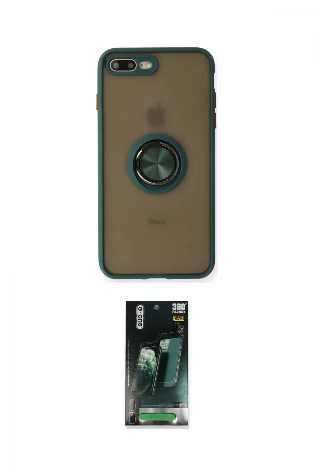 ieg™ iPhone 7 Plus Kılıf Yörünge Çizgi - Şeffaf 360 Full Body Arka Koruyucu