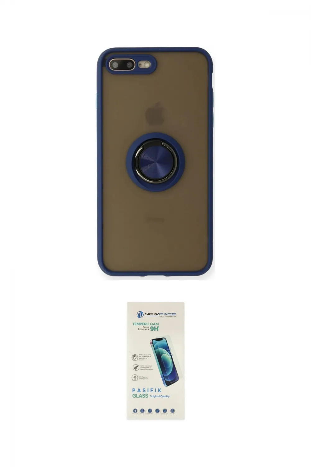 ieg™ iPhone 7 Plus Kılıf Yörünge Çizgi - Şeffaf Pasifik Cam Ekran Koruyucu