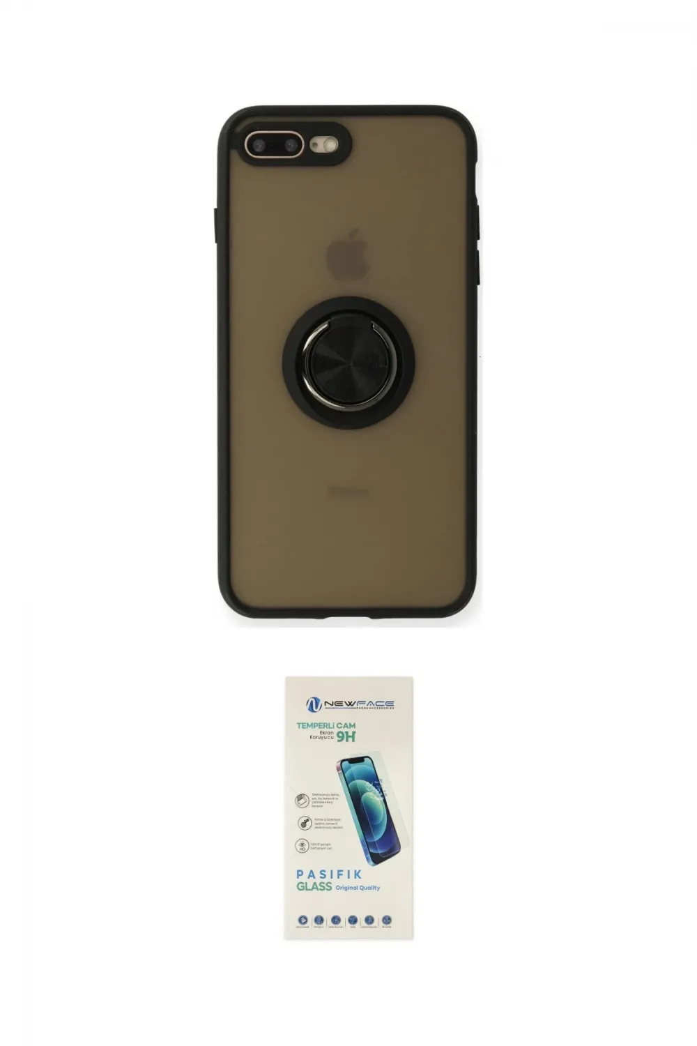 ieg™ iPhone 7 Plus Kılıf Yörünge Çizgi - Şeffaf Pasifik Cam Ekran Koruyucu