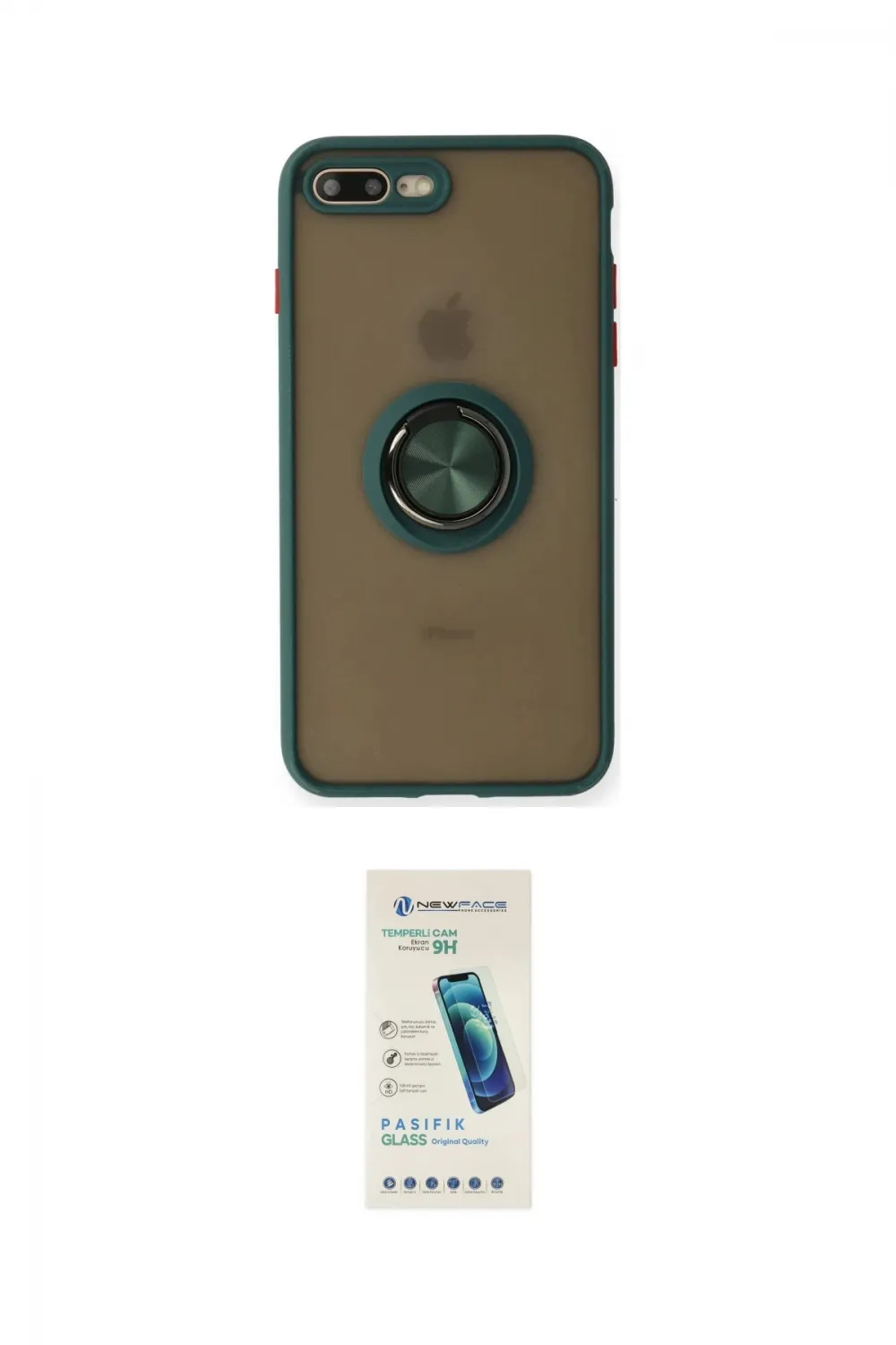 ieg™ iPhone 7 Plus Kılıf Yörünge Çizgi - Şeffaf Pasifik Cam Ekran Koruyucu
