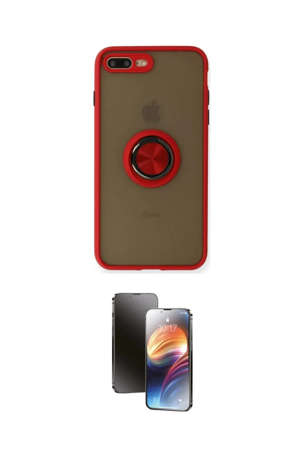 ieg™ iPhone 7 Plus Kılıf Yörünge Çizgi - Siyah 3D Antistatik Mat Seramik Nano Ekran Koruyucu