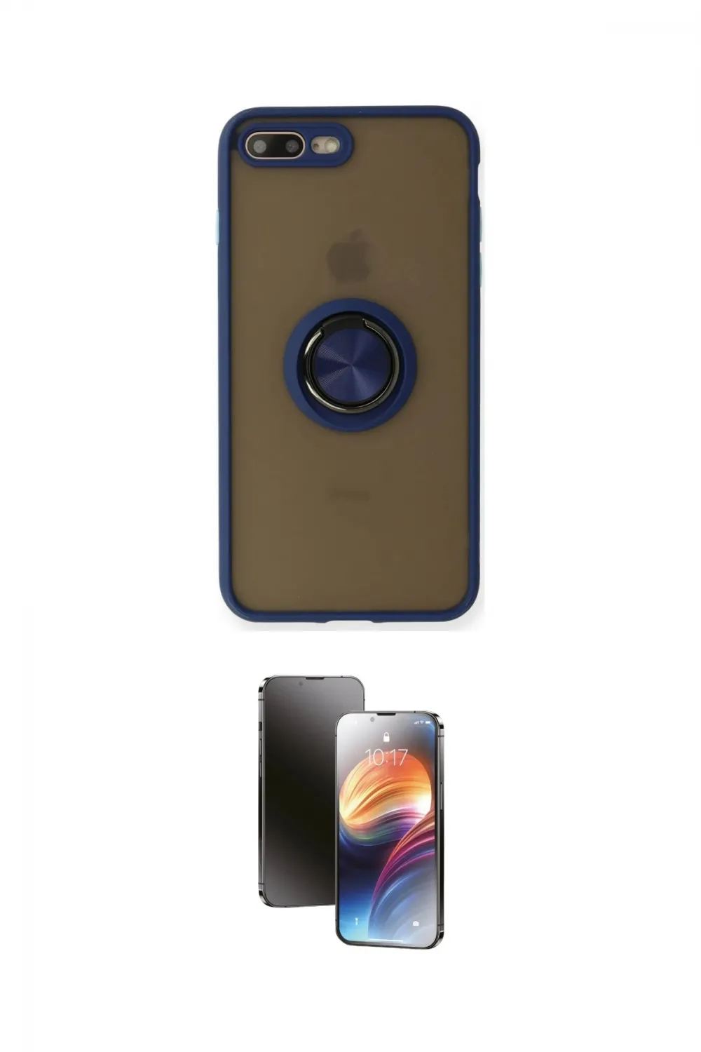 ieg™ iPhone 7 Plus Kılıf Yörünge Çizgi - Siyah 3D Antistatik Mat Seramik Nano Ekran Koruyucu