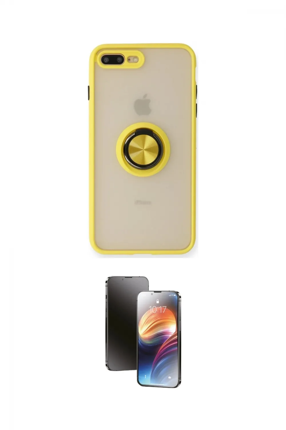 ieg™ iPhone 7 Plus Kılıf Yörünge Çizgi - Siyah 3D Antistatik Mat Seramik Nano Ekran Koruyucu