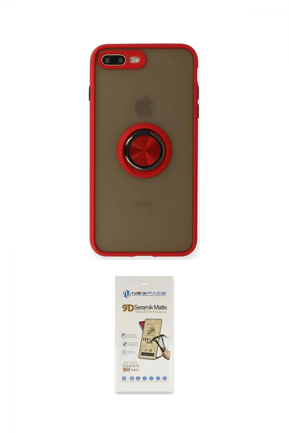 ieg™ iPhone 7 Plus Kılıf Yörünge Çizgi - Siyah Mat Seramik Nano Ekran Koruyucu