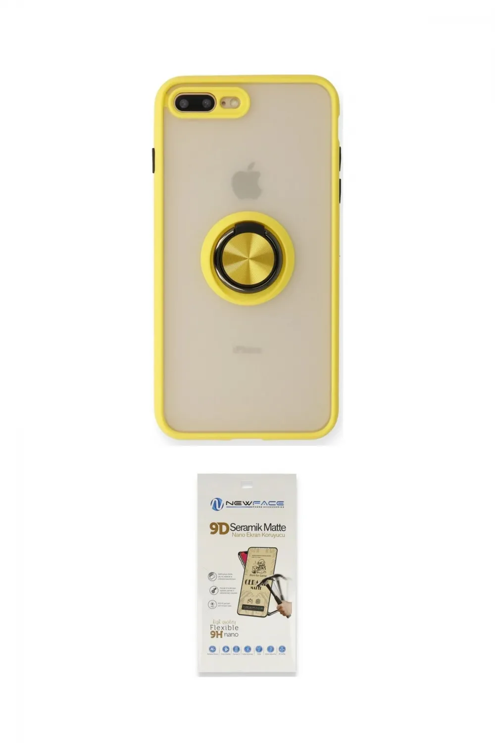ieg™ iPhone 7 Plus Kılıf Yörünge Çizgi - Siyah Mat Seramik Nano Ekran Koruyucu