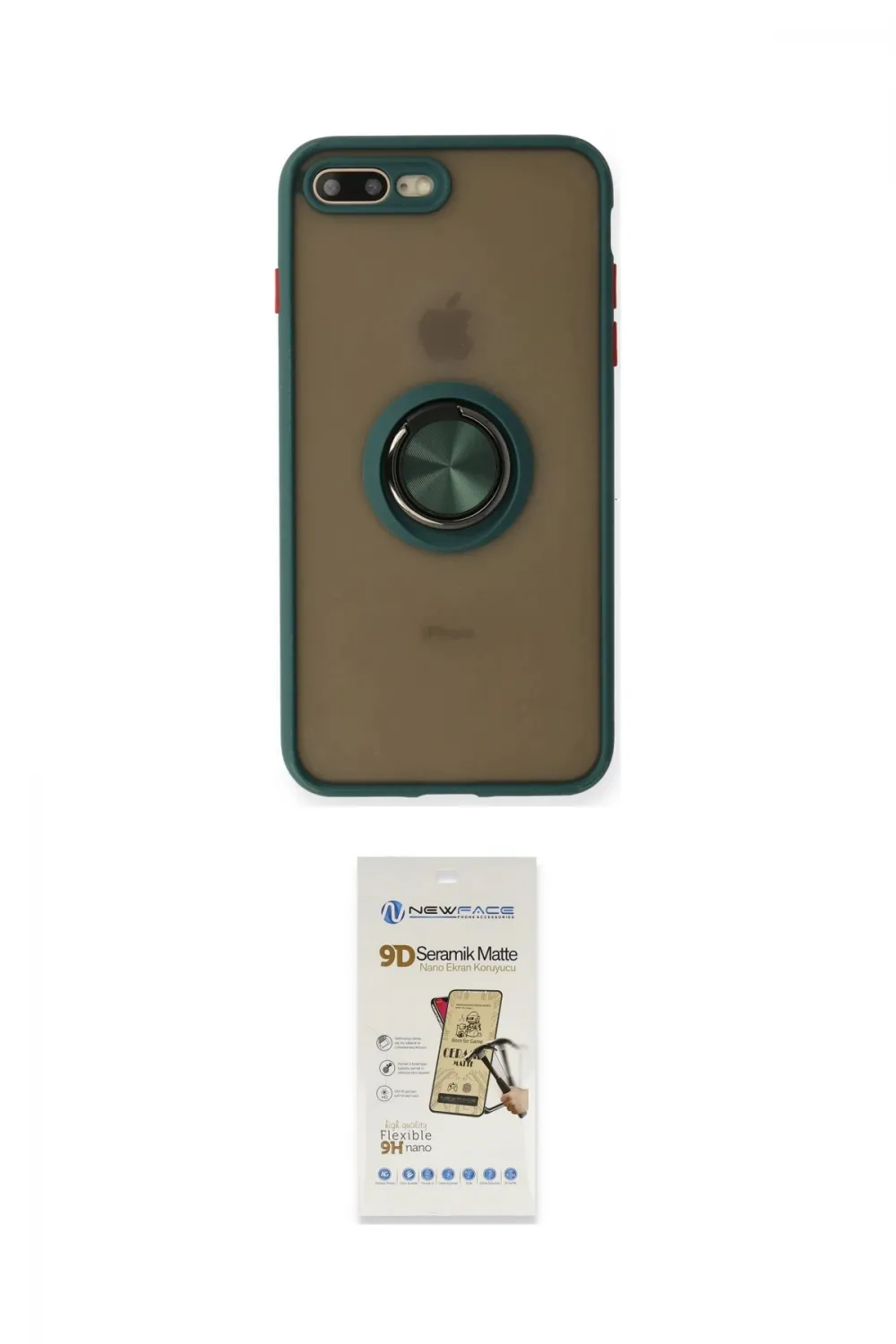 ieg™ iPhone 7 Plus Kılıf Yörünge Çizgi - Siyah Mat Seramik Nano Ekran Koruyucu