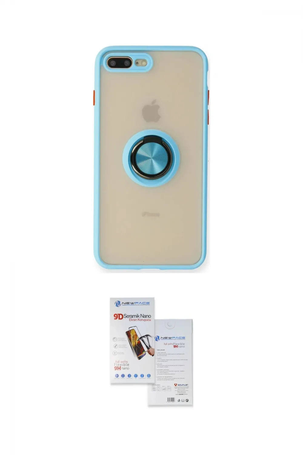 ieg™ iPhone 7 Plus Kılıf Yörünge Çizgi - Siyah Seramik Nano Ekran Koruyucu