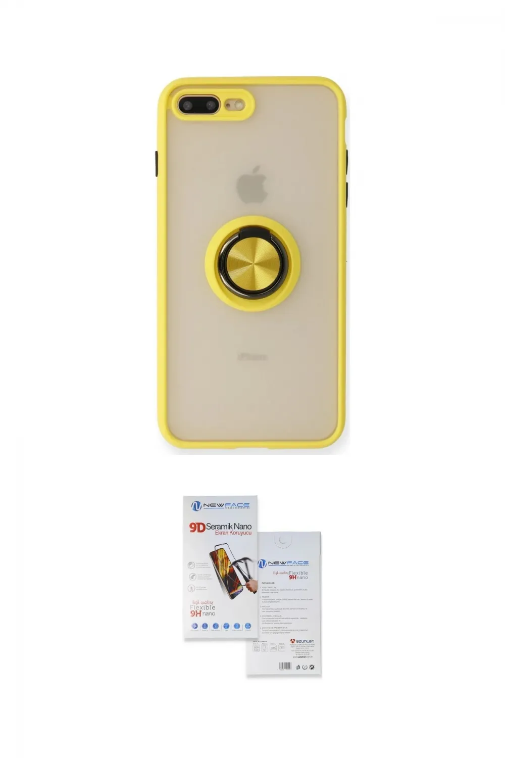 ieg™ iPhone 7 Plus Kılıf Yörünge Çizgi - Siyah Seramik Nano Ekran Koruyucu