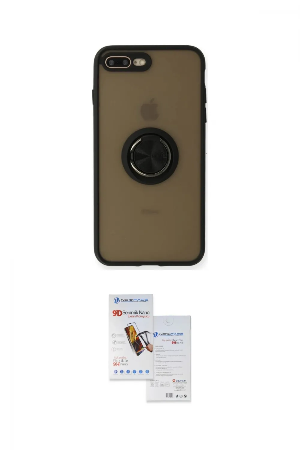 ieg™ iPhone 7 Plus Kılıf Yörünge Çizgi - Siyah Seramik Nano Ekran Koruyucu