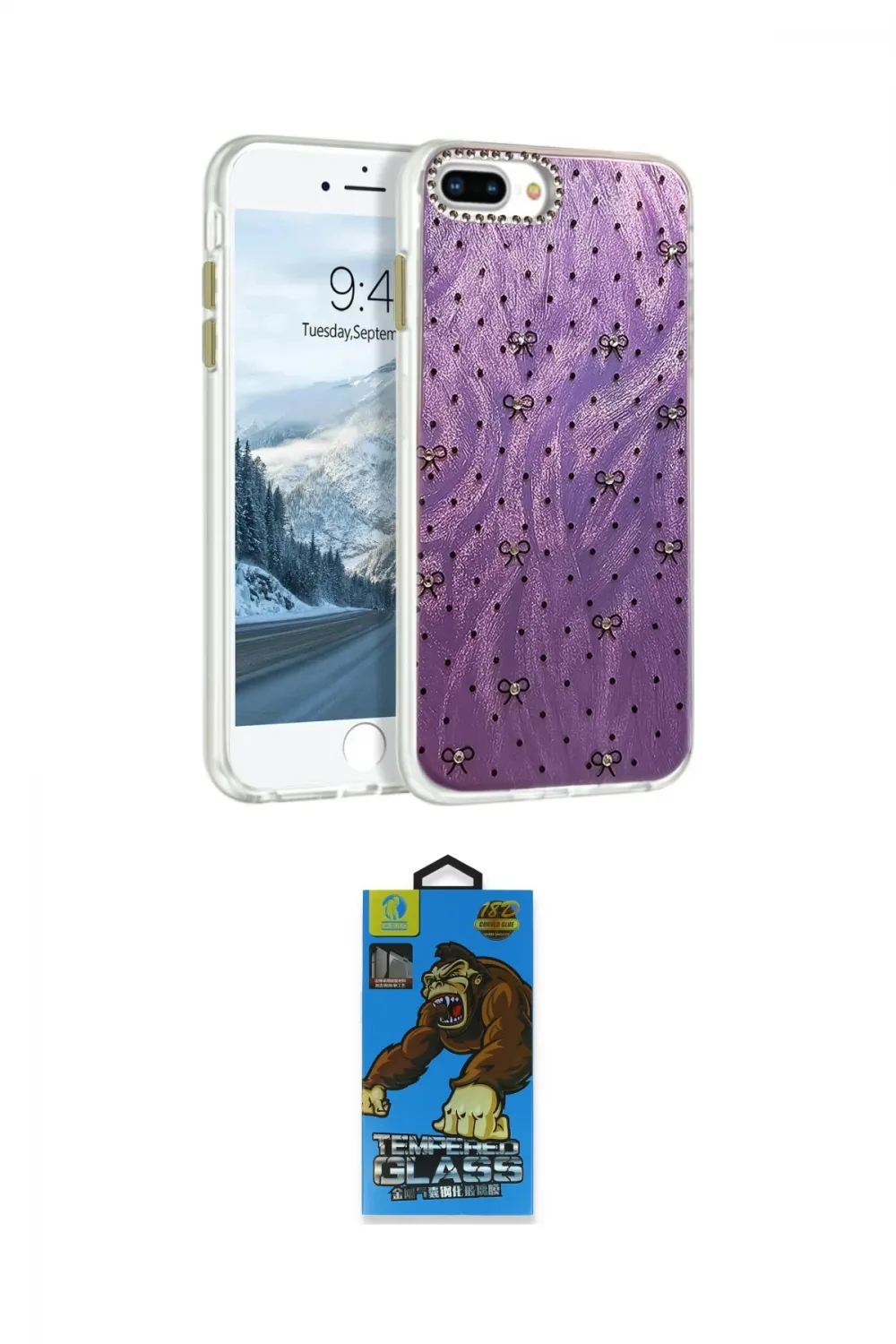 ieg™ iPhone 7 Plus Kılıf Zirve Modern Prime - Beyaz 18D Cam Ekran Koruyucu