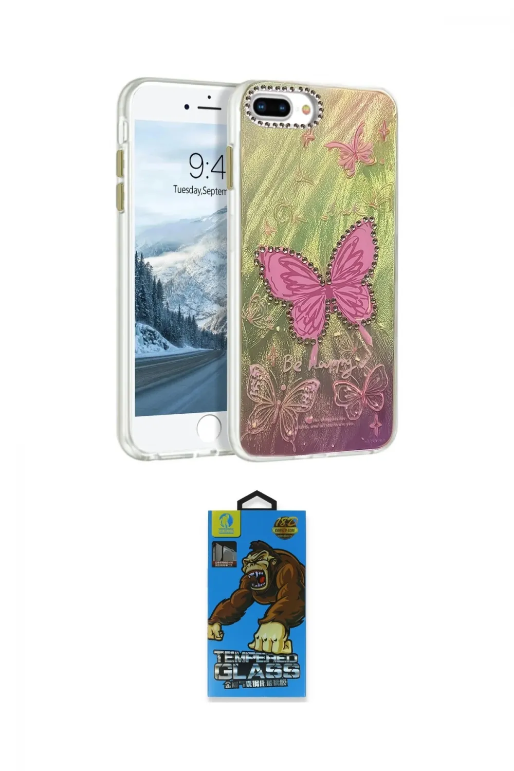 ieg™ iPhone 7 Plus Kılıf Zirve Modern Prime - Beyaz 18D Cam Ekran Koruyucu