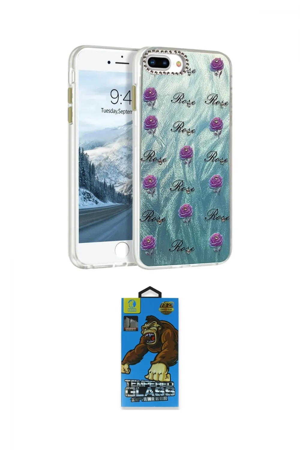 ieg™ iPhone 7 Plus Kılıf Zirve Modern Prime - Beyaz 18D Cam Ekran Koruyucu
