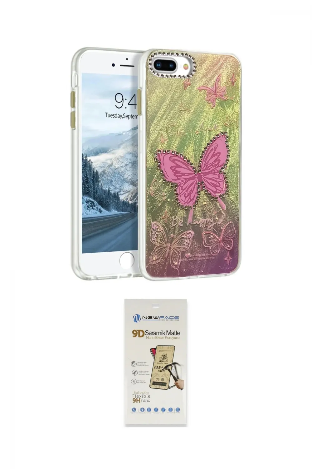 ieg™ iPhone 7 Plus Kılıf Zirve Modern Prime - Beyaz Mat Seramik Nano Ekran Koruyucu