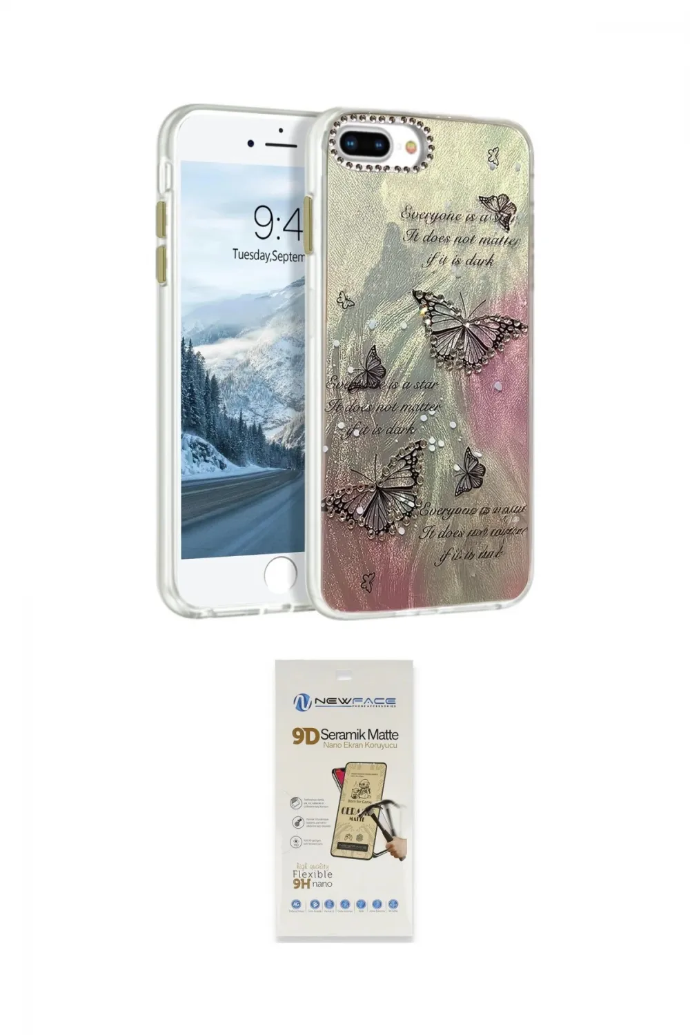 ieg™ iPhone 7 Plus Kılıf Zirve Modern Prime - Beyaz Mat Seramik Nano Ekran Koruyucu