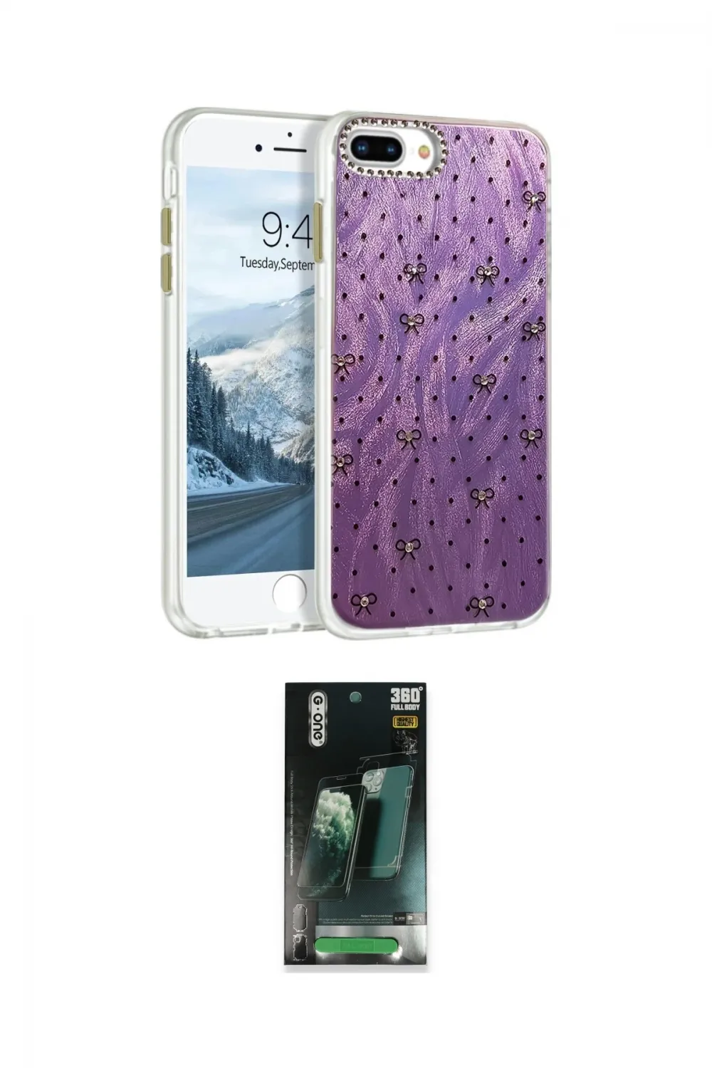 ieg™ iPhone 7 Plus Kılıf Zirve Modern Prime - Şeffaf 360 Full Body Arka Koruyucu