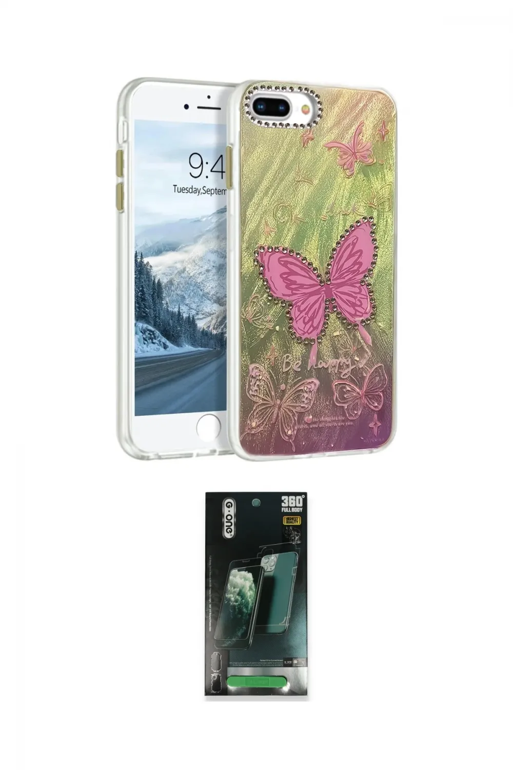 ieg™ iPhone 7 Plus Kılıf Zirve Modern Prime - Şeffaf 360 Full Body Arka Koruyucu