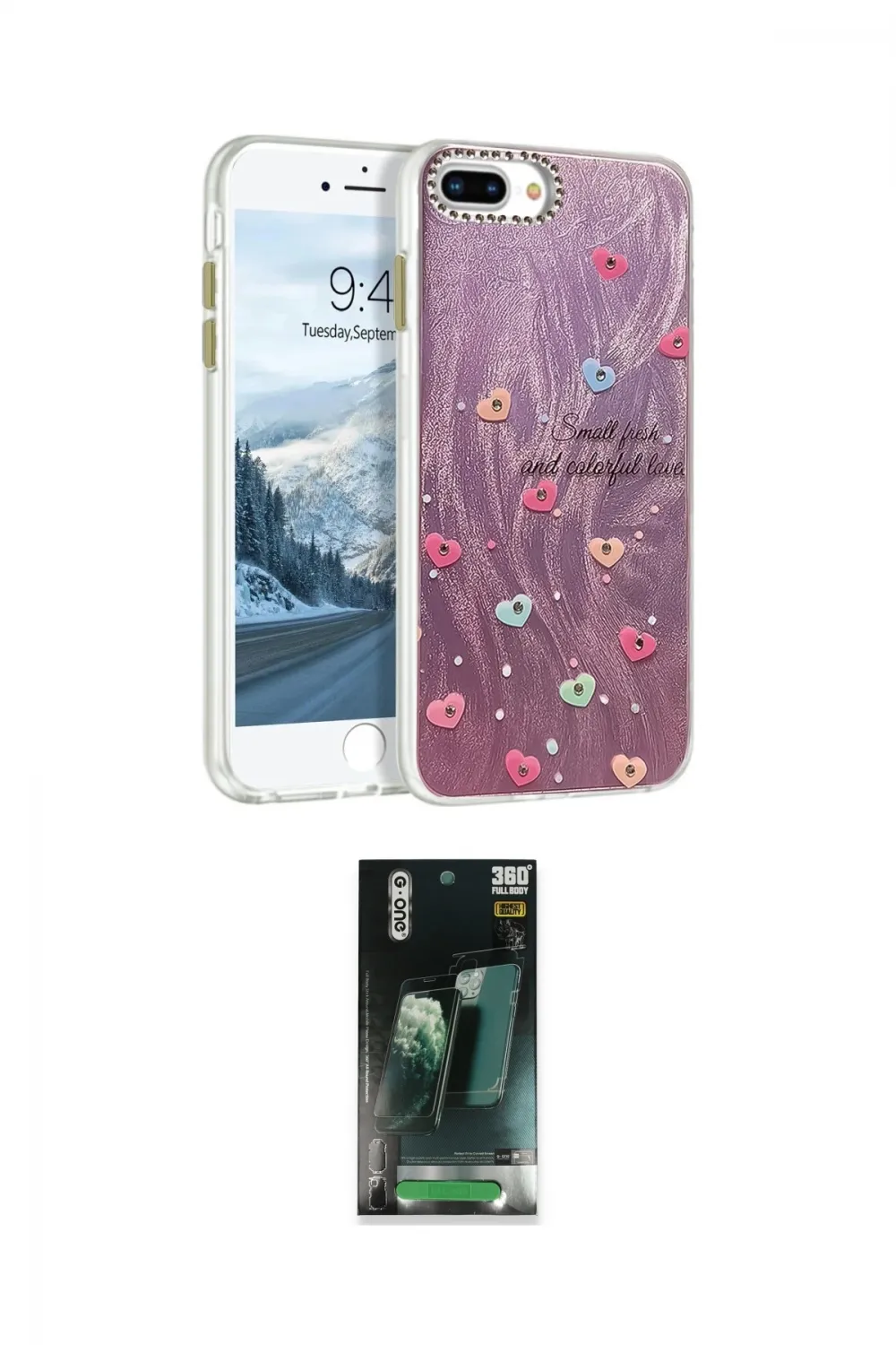ieg™ iPhone 7 Plus Kılıf Zirve Modern Prime - Şeffaf 360 Full Body Arka Koruyucu