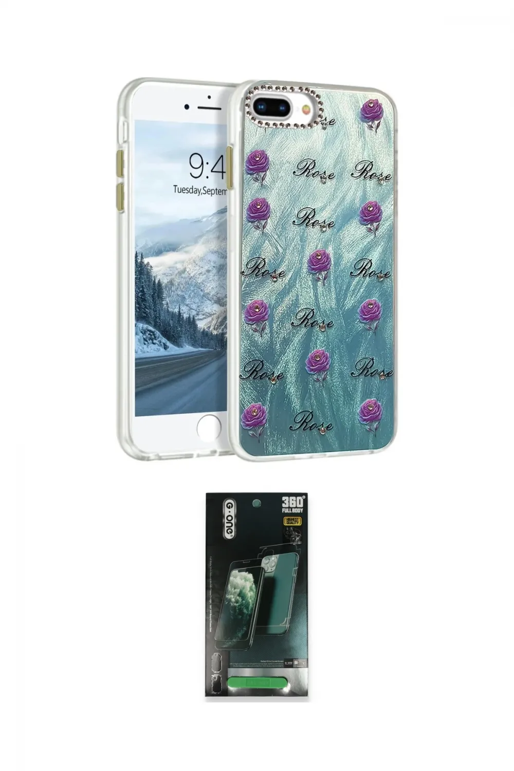 ieg™ iPhone 7 Plus Kılıf Zirve Modern Prime - Şeffaf 360 Full Body Arka Koruyucu
