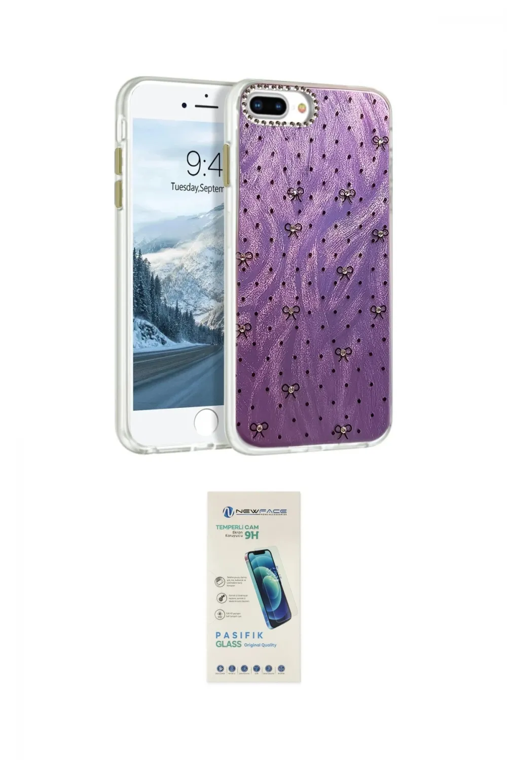 ieg™ iPhone 7 Plus Kılıf Zirve Modern Prime - Şeffaf Pasifik Cam Ekran Koruyucu