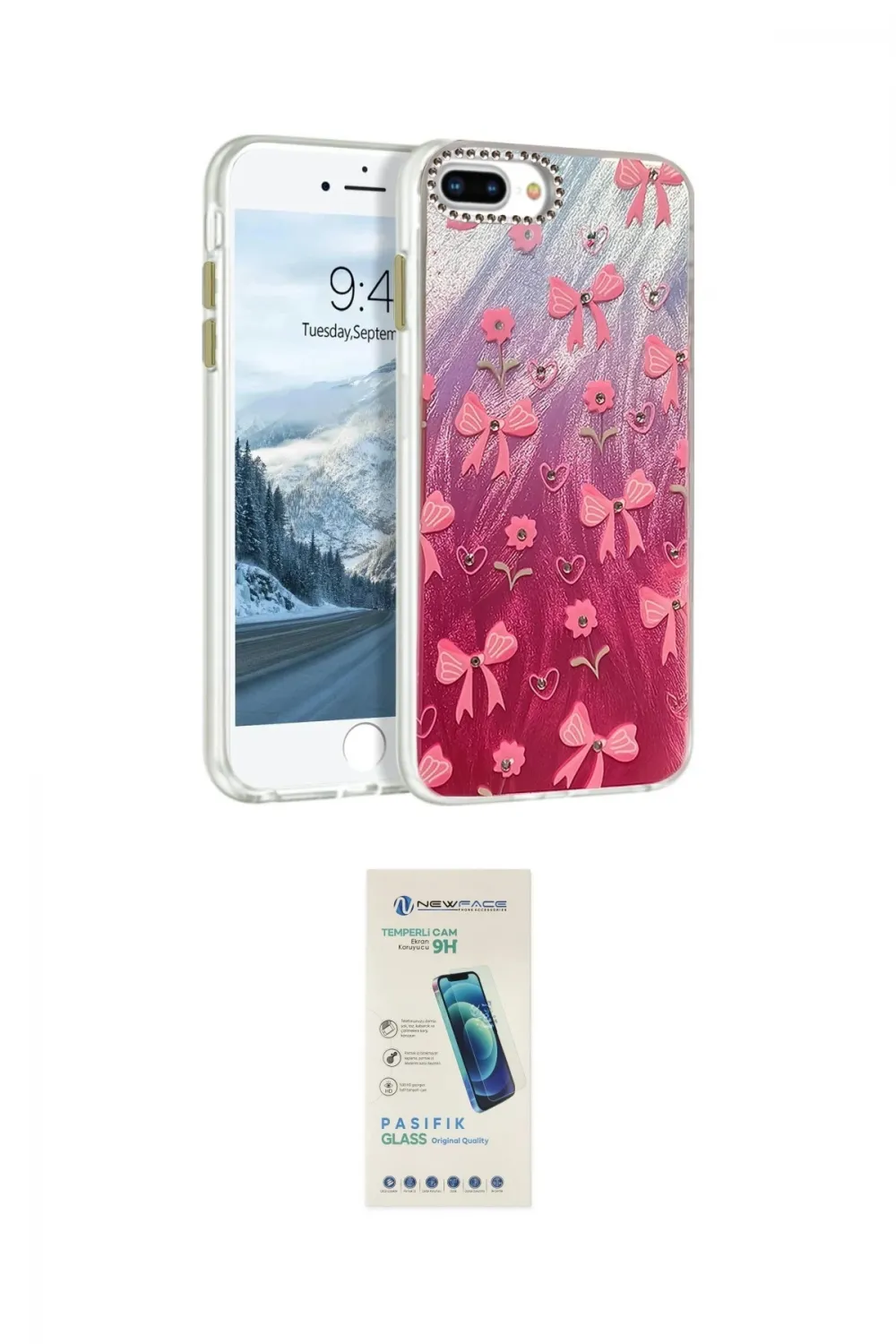 ieg™ iPhone 7 Plus Kılıf Zirve Modern Prime - Şeffaf Pasifik Cam Ekran Koruyucu