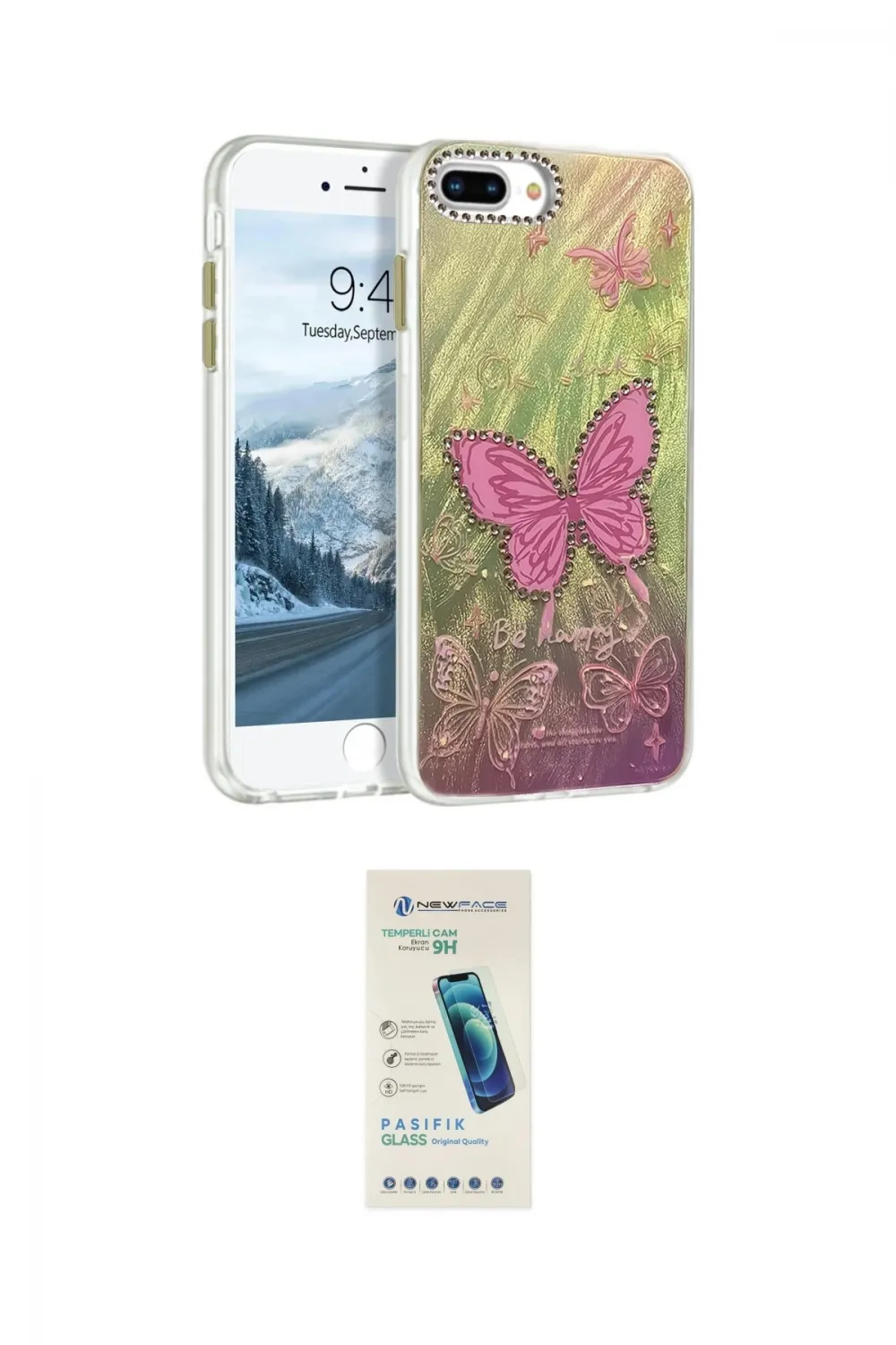 ieg™ iPhone 7 Plus Kılıf Zirve Modern Prime - Şeffaf Pasifik Cam Ekran Koruyucu