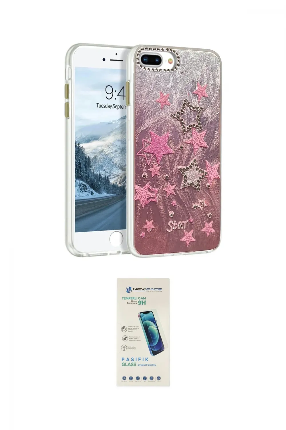 ieg™ iPhone 7 Plus Kılıf Zirve Modern Prime - Şeffaf Pasifik Cam Ekran Koruyucu
