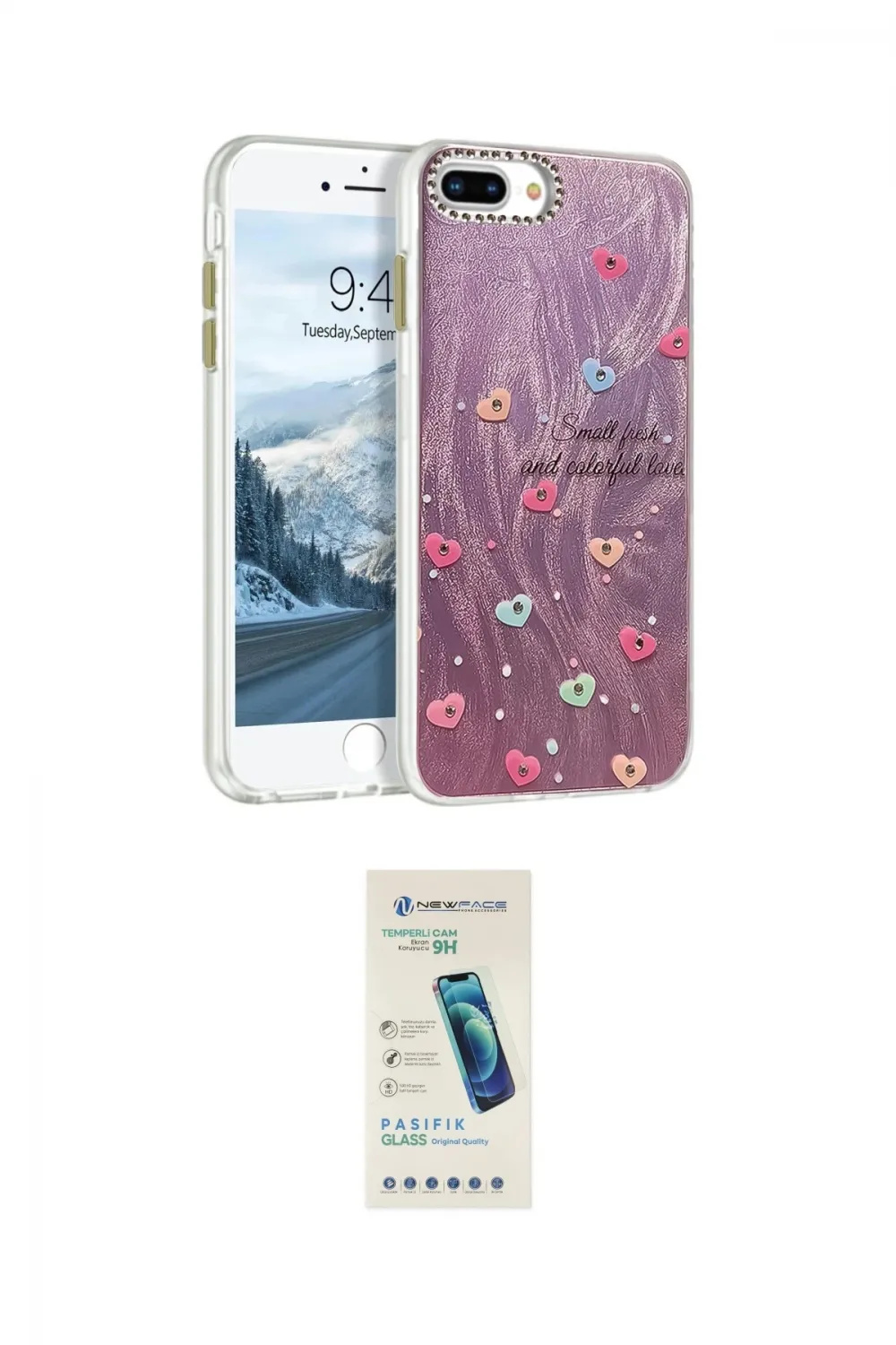 ieg™ iPhone 7 Plus Kılıf Zirve Modern Prime - Şeffaf Pasifik Cam Ekran Koruyucu