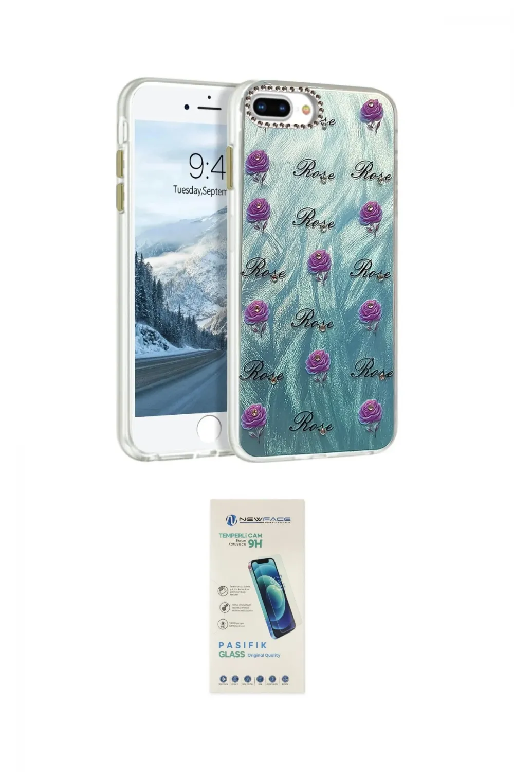 ieg™ iPhone 7 Plus Kılıf Zirve Modern Prime - Şeffaf Pasifik Cam Ekran Koruyucu