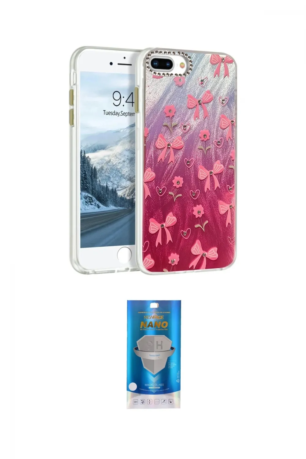 ieg™ iPhone 7 Plus Kılıf Zirve Modern Prime - Şeffaf Royal Nano Ekran Koruyucu
