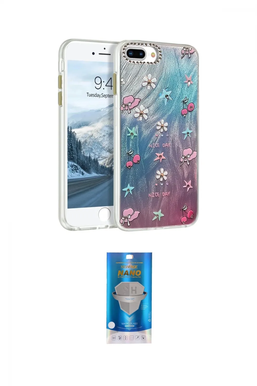 ieg™ iPhone 7 Plus Kılıf Zirve Modern Prime - Şeffaf Royal Nano Ekran Koruyucu