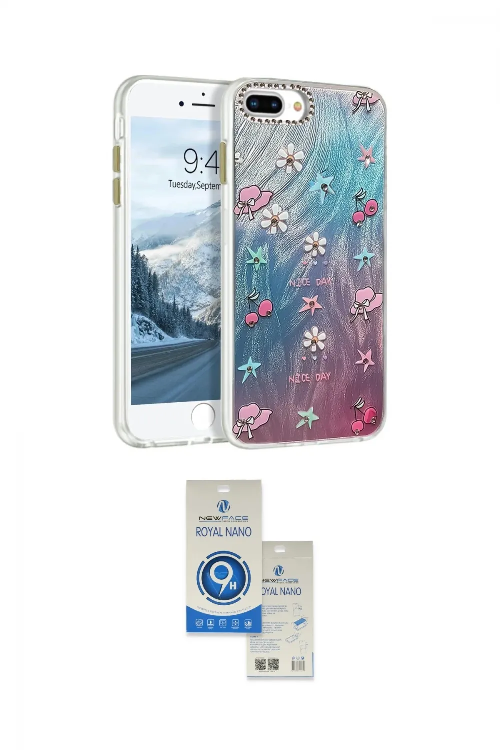 ieg™ iPhone 7 Plus Kılıf Zirve Modern Prime - Şeffaf Royal Nano Ekran Koruyucu