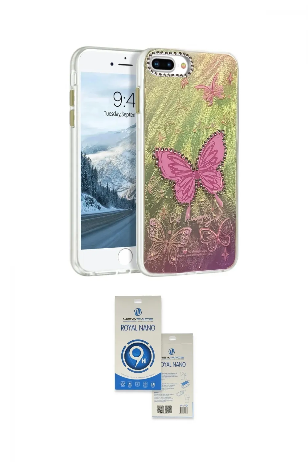 ieg™ iPhone 7 Plus Kılıf Zirve Modern Prime - Şeffaf Royal Nano Ekran Koruyucu