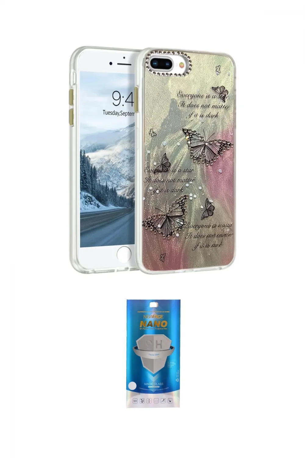 ieg™ iPhone 7 Plus Kılıf Zirve Modern Prime - Şeffaf Royal Nano Ekran Koruyucu