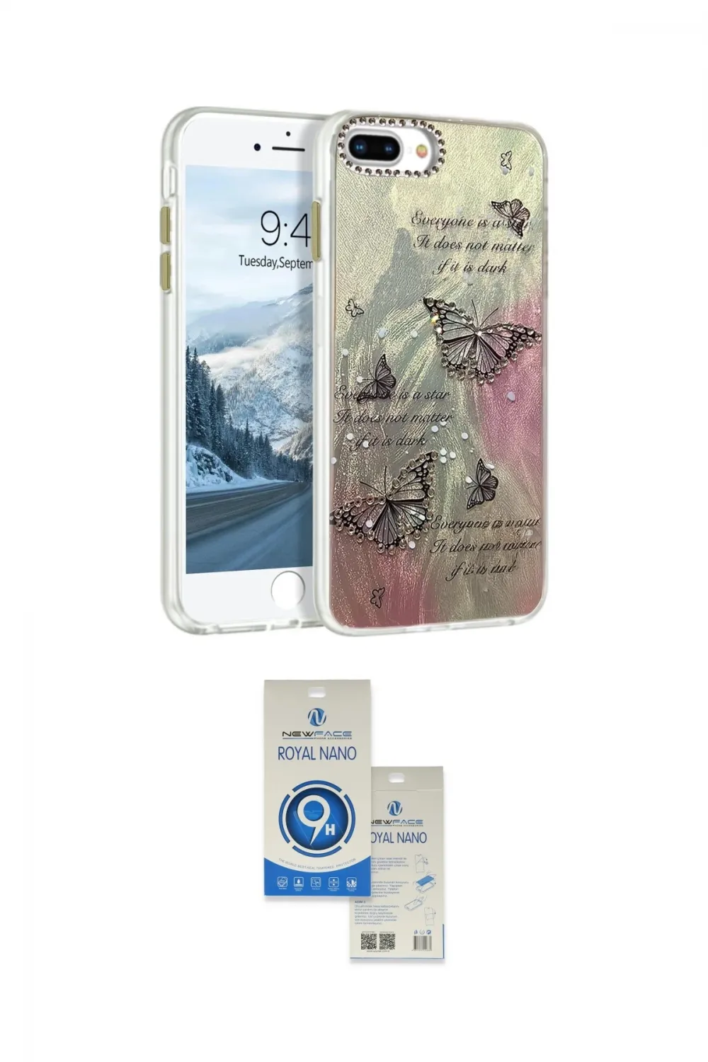 ieg™ iPhone 7 Plus Kılıf Zirve Modern Prime - Şeffaf Royal Nano Ekran Koruyucu