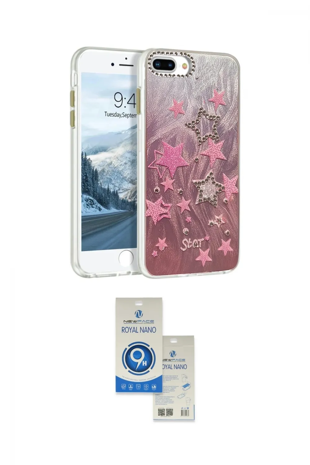 ieg™ iPhone 7 Plus Kılıf Zirve Modern Prime - Şeffaf Royal Nano Ekran Koruyucu