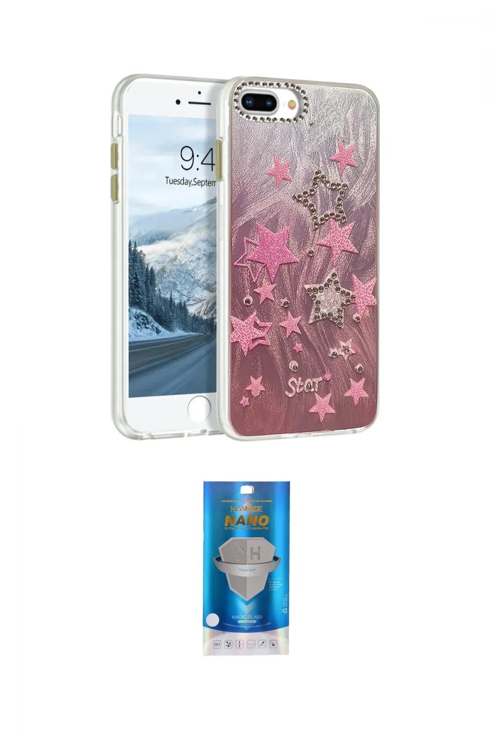 ieg™ iPhone 7 Plus Kılıf Zirve Modern Prime - Şeffaf Royal Nano Ekran Koruyucu