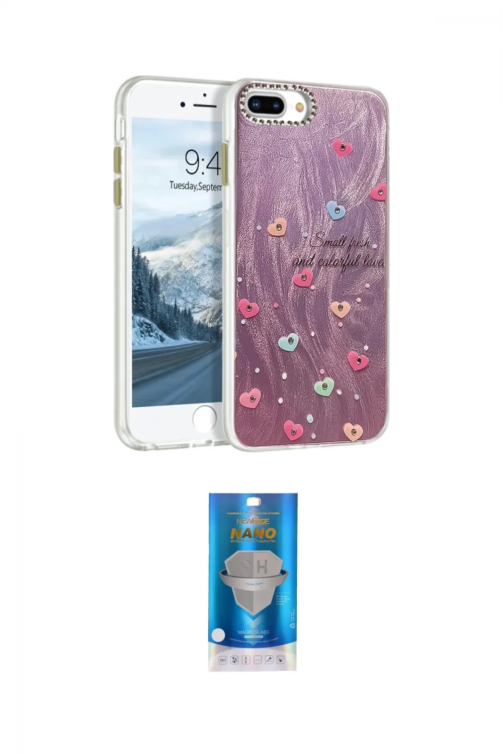 ieg™ iPhone 7 Plus Kılıf Zirve Modern Prime - Şeffaf Royal Nano Ekran Koruyucu