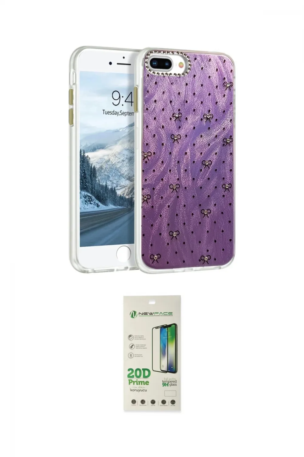 ieg™ iPhone 7 Plus Kılıf Zirve Modern Prime - Siyah 20D Premium Cam Ekran Koruyucu